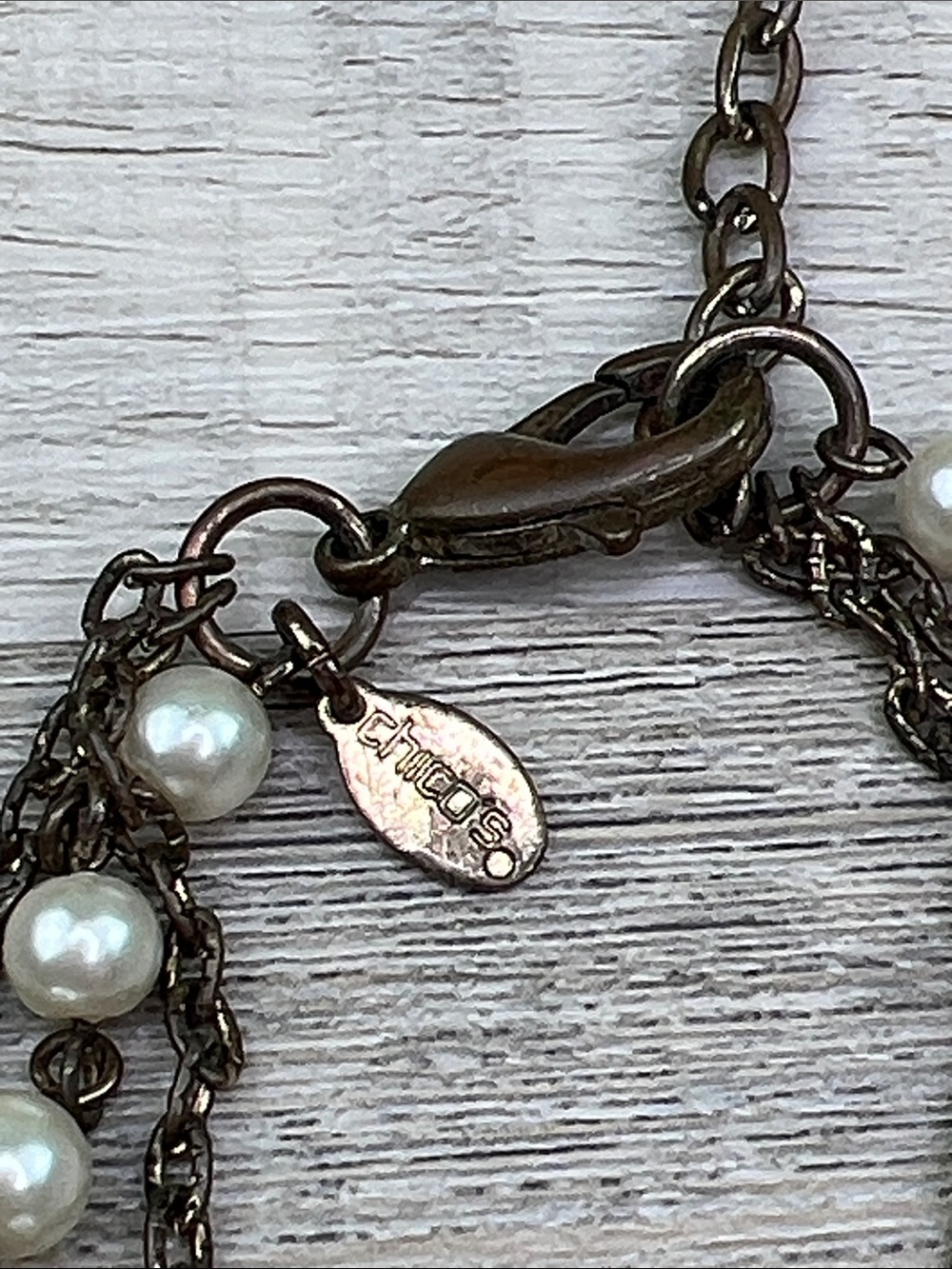 Chico’s Multi-Strand Starfish Pearl Rhinestone Necklace - Picture 6 of 11